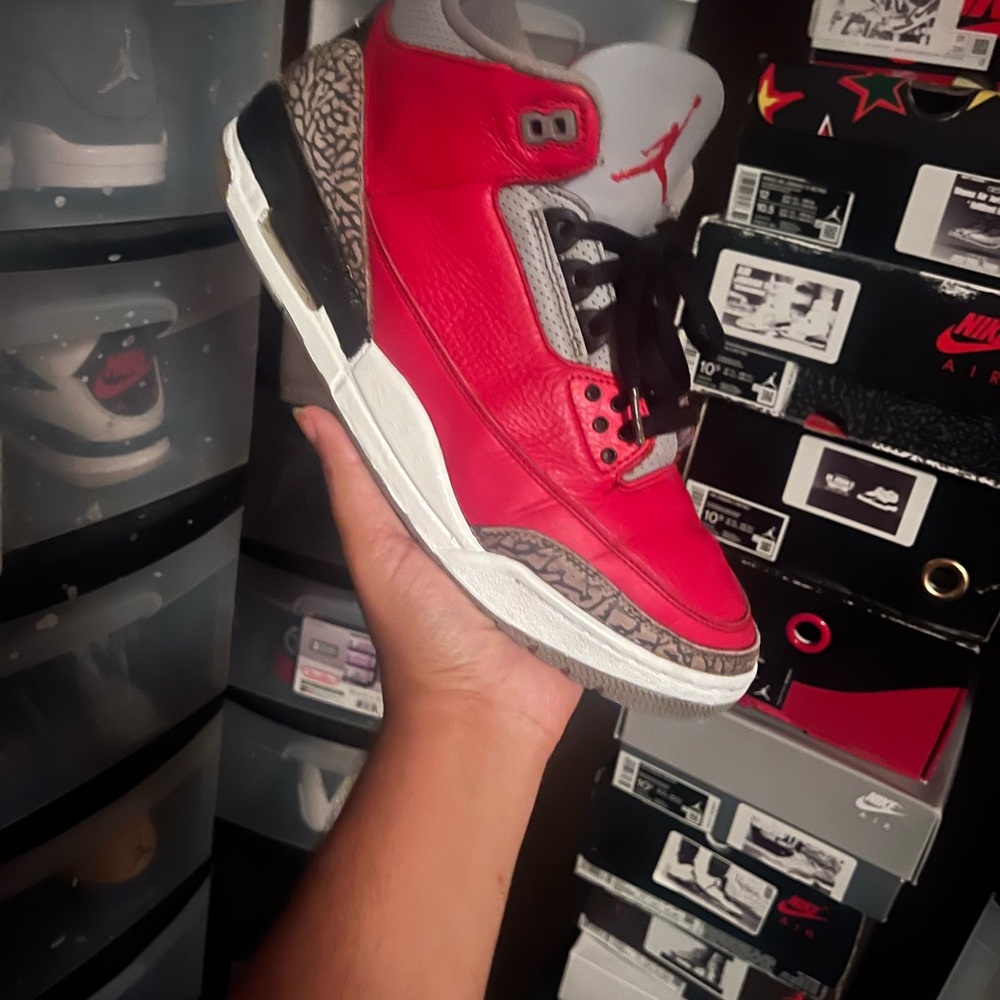 Air jordan retro 3 united red 11.5 heavily wore